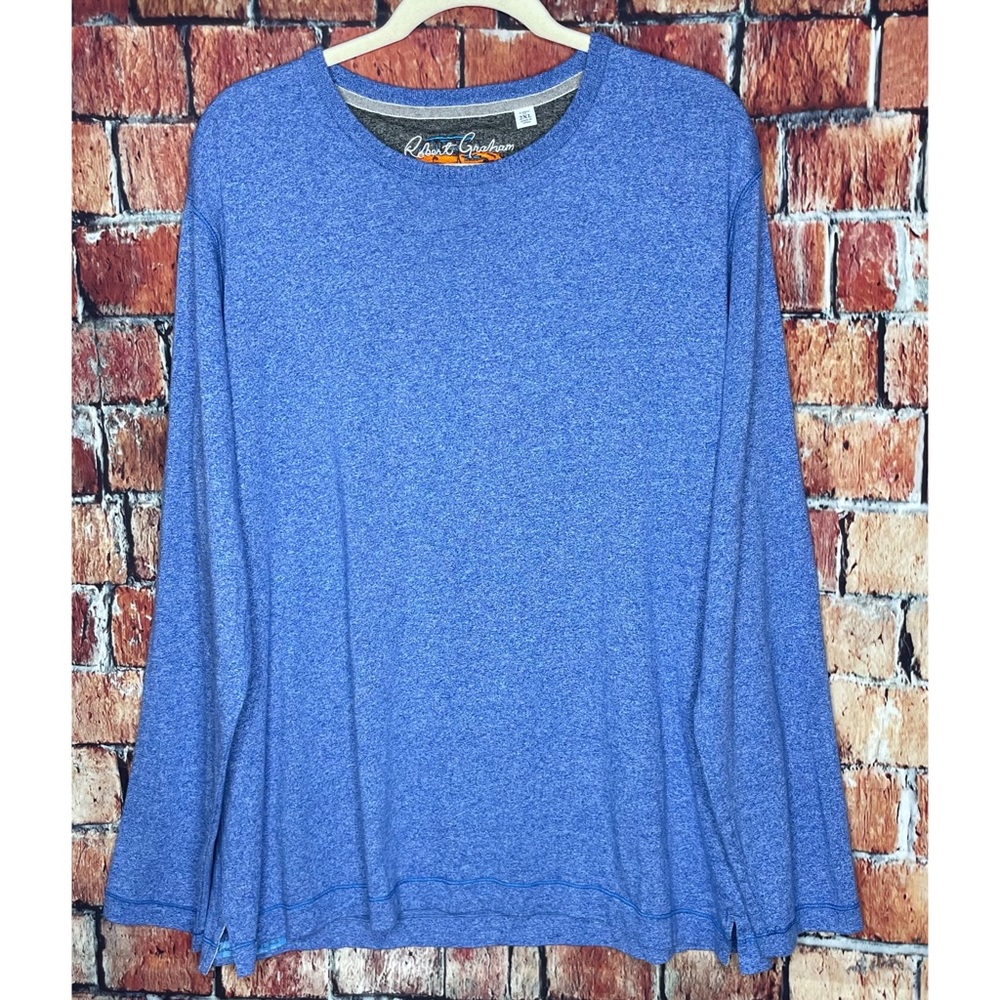 Robert Graham Men’s 2XL Classic Fit Blue Long Sleeve Crewneck Pullover Sweater